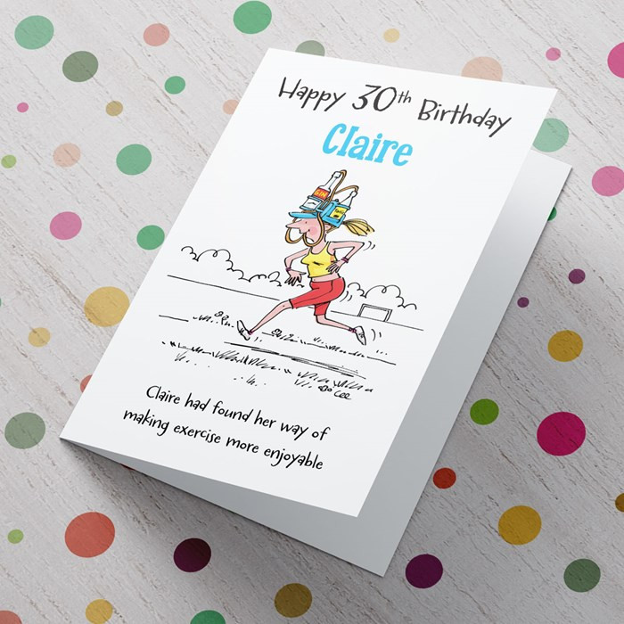 30th Birthday Card
 Personalised 30th Birthday Card Funny Exercise