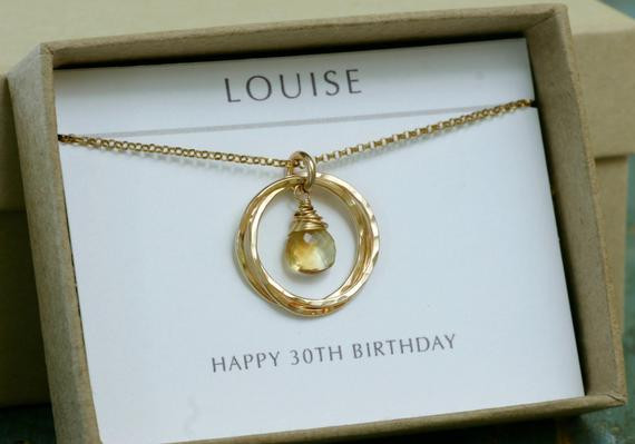 Best ideas about 30th Birthday Gifts For Daughter
. Save or Pin Gold citrine necklace 30th birthday t for daughter Now.