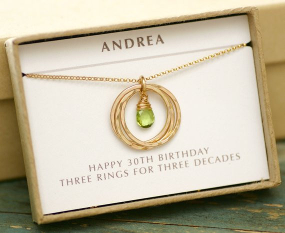 Best ideas about 30th Birthday Gifts For Daughter
. Save or Pin 30th birthday t for daughter gold peridot necklace August Now.