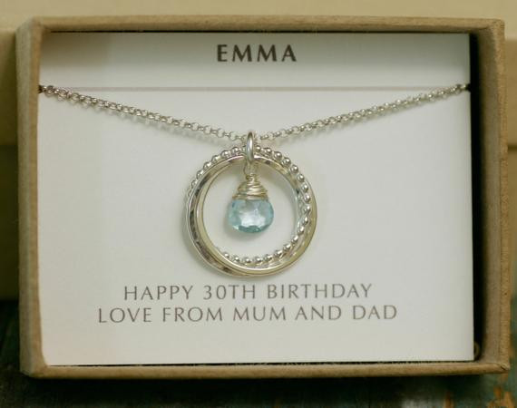 Best ideas about 30th Birthday Gifts For Daughter
. Save or Pin 30th birthday t for daughter necklace silver blue topaz Now.