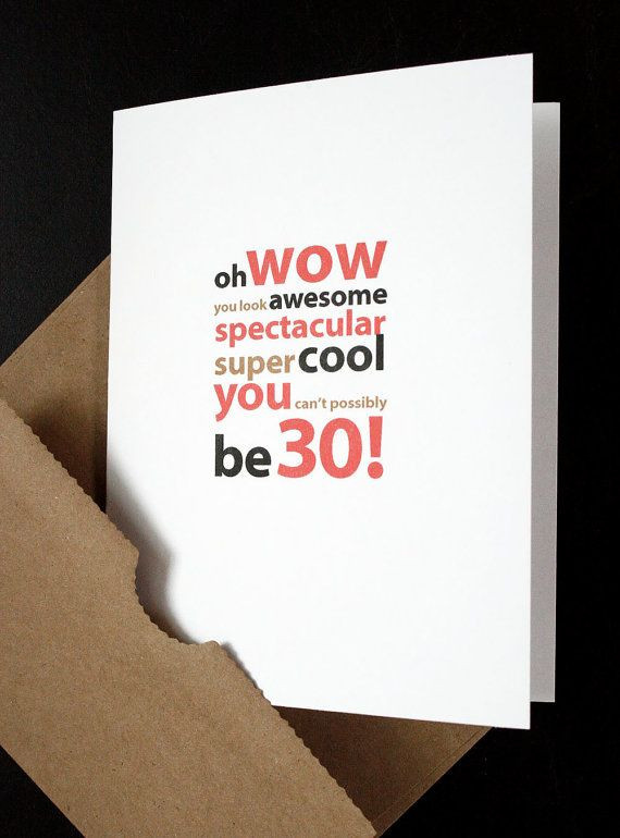 30th Birthday Gifts For Wife
 Happy 30th Birthday Card — For Him Her Friend Husband