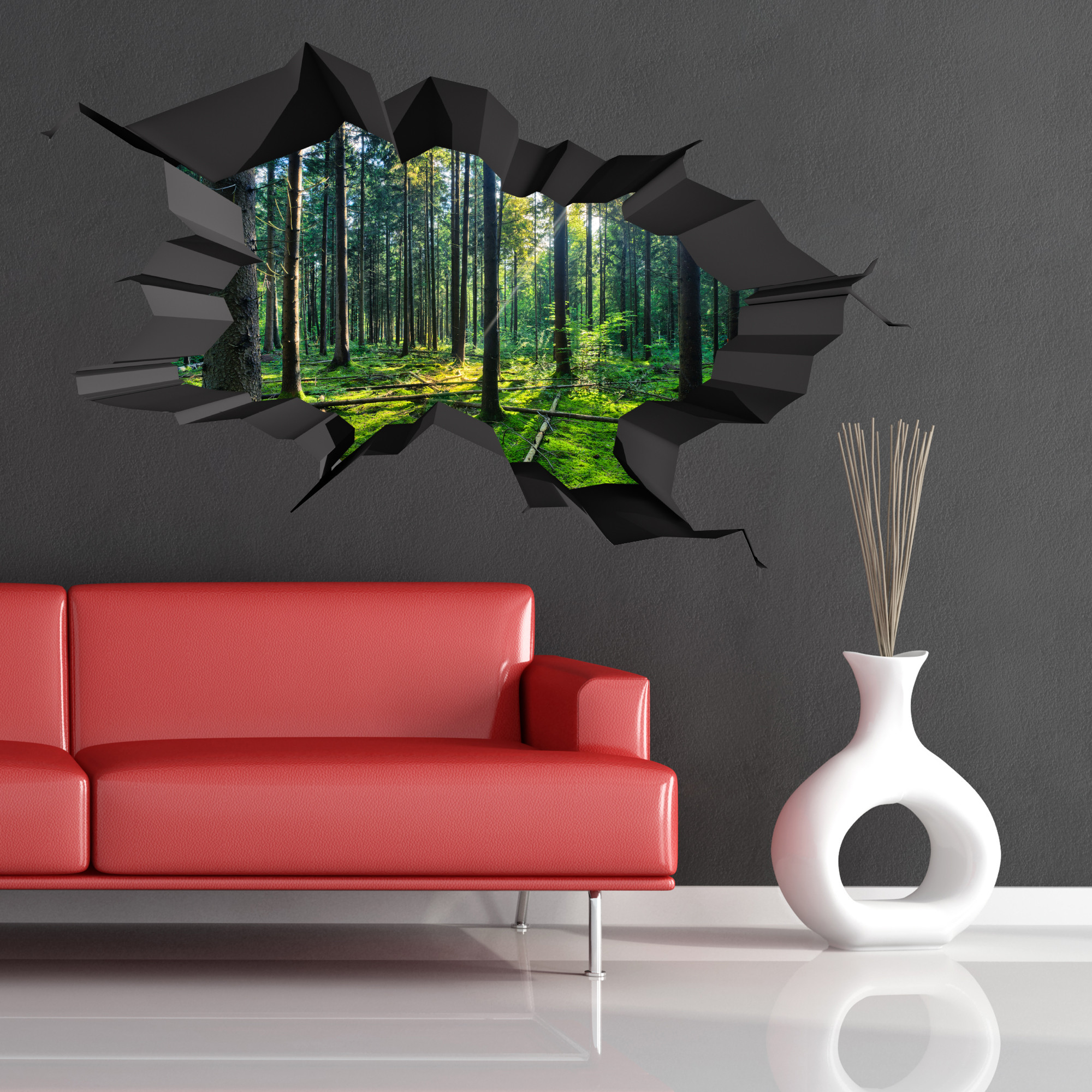 Best ideas about 3D Wall Art
. Save or Pin FULL COLOUR WOODS FOREST TREES JUNGLE CRACKED 3D WALL ART Now.