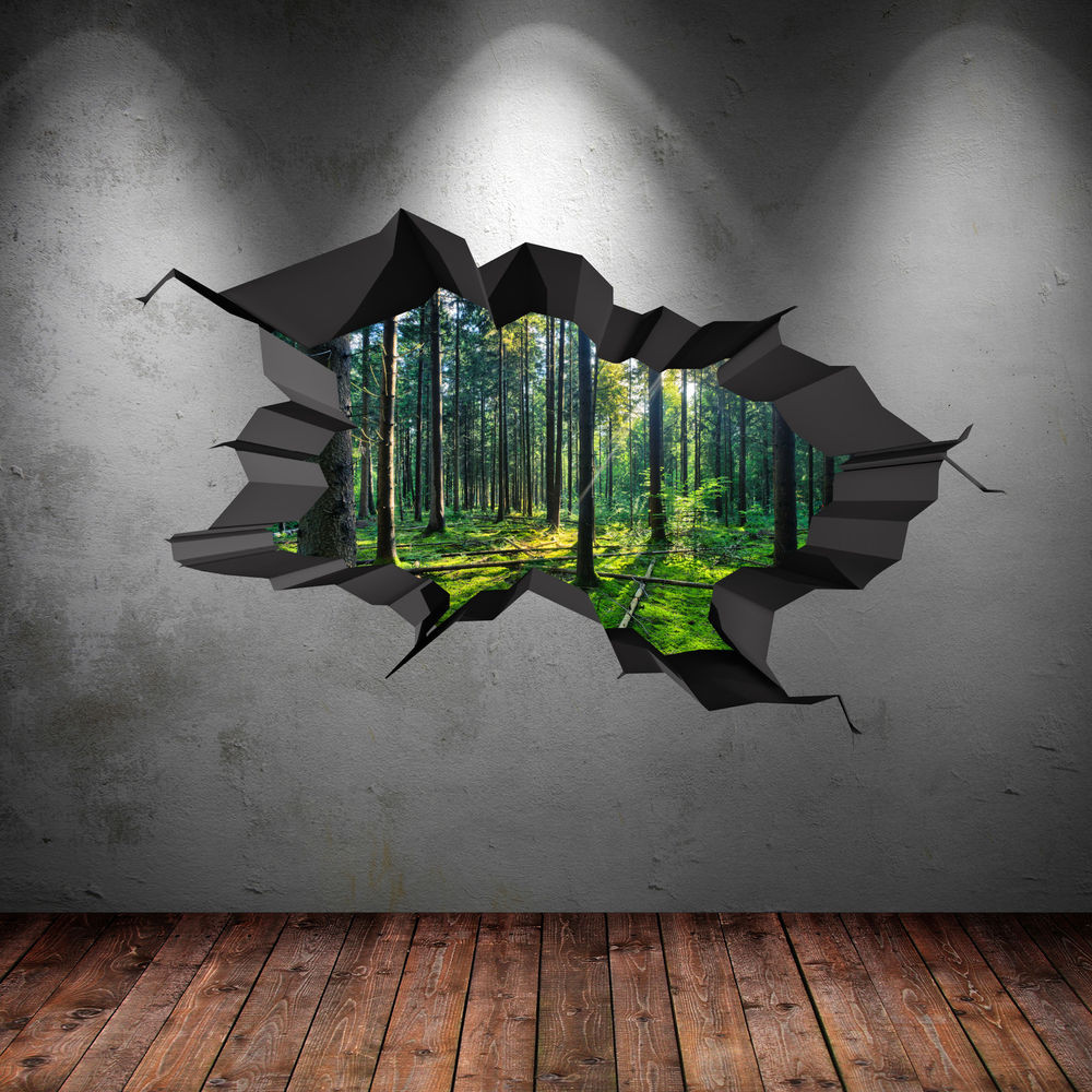 Best ideas about 3D Wall Art
. Save or Pin FULL COLOUR WOODS FOREST TREES JUNGLE CRACKED 3D WALL ART Now.