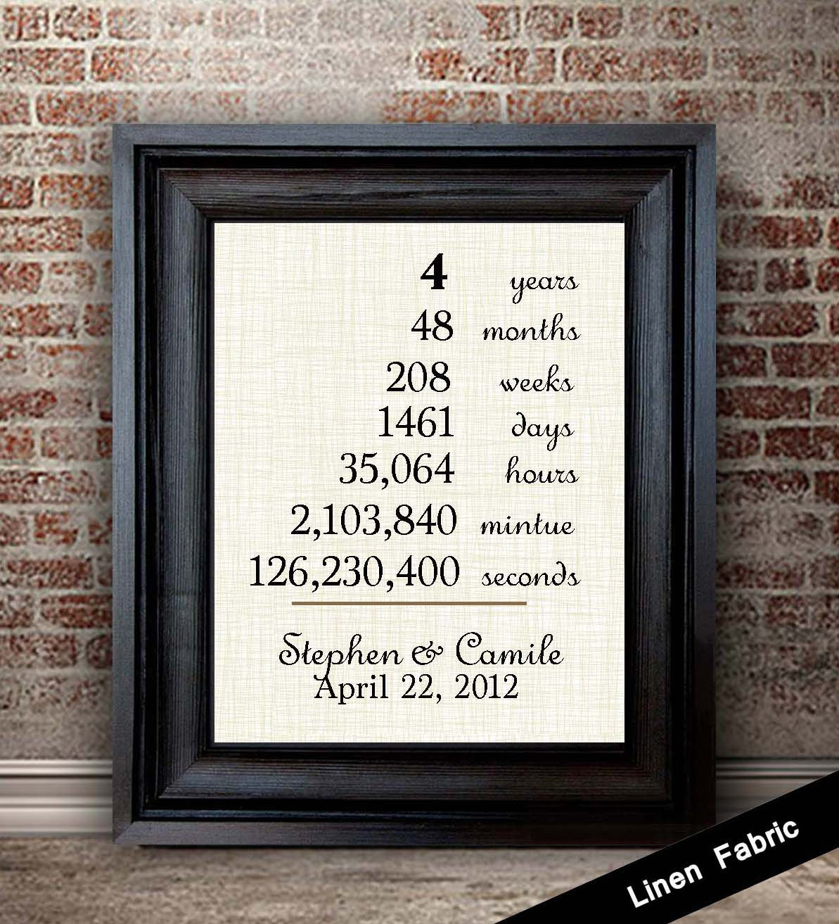 4 Year Anniversary Gift Ideas For Him
 4th Anniversary Gift for Wife Linen Anniversary Gift 4