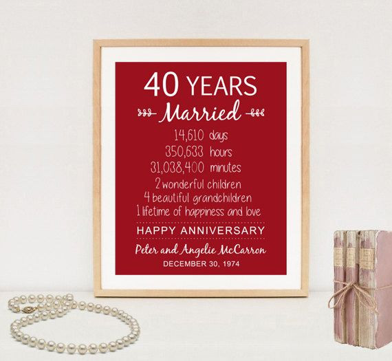 40 Year Anniversary Gift Ideas
 Best 25 40th anniversary ideas that you will like on