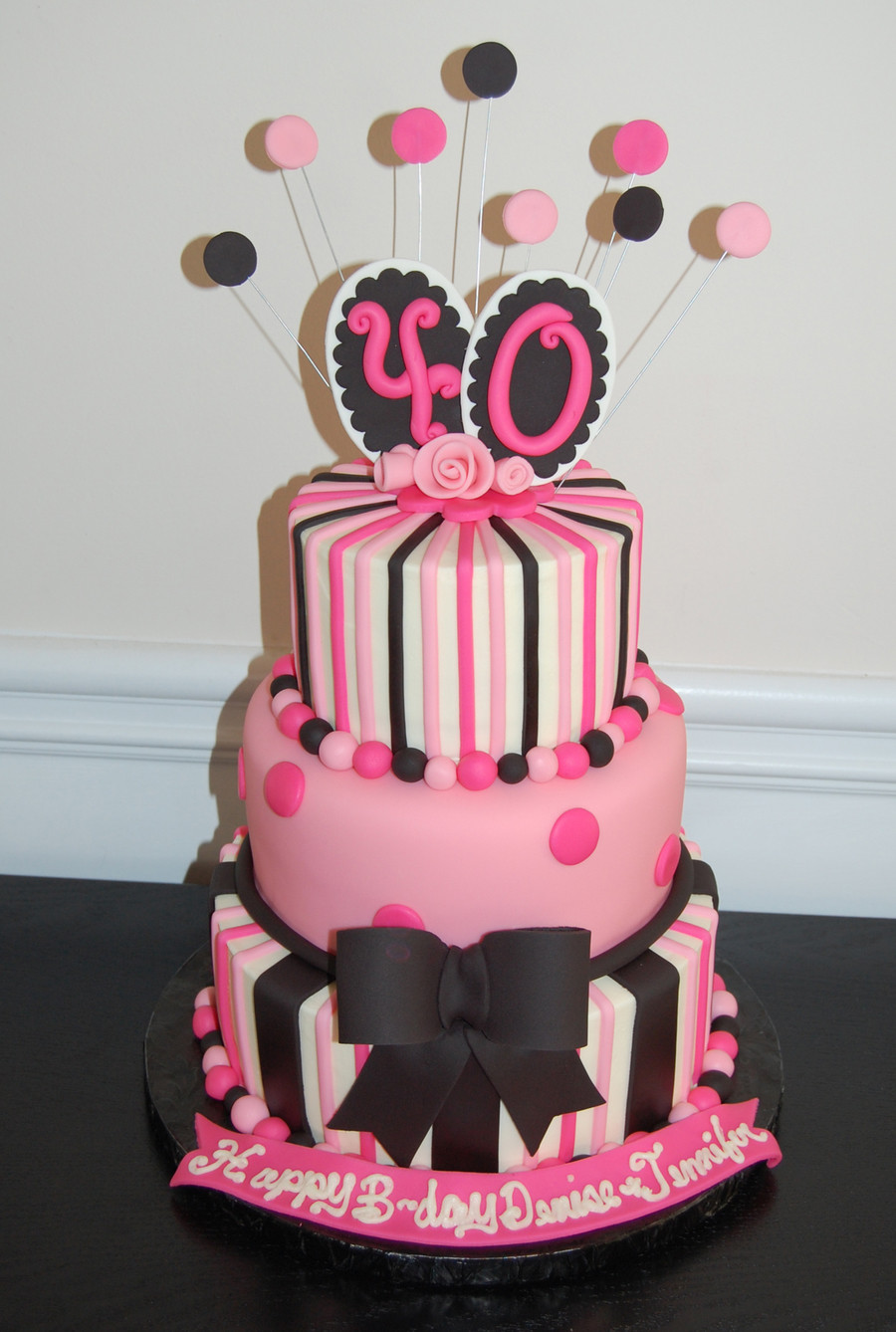 Best ideas about 40th Birthday Cake
. Save or Pin 40Th Birthday Cake Pink And Black CakeCentral Now.