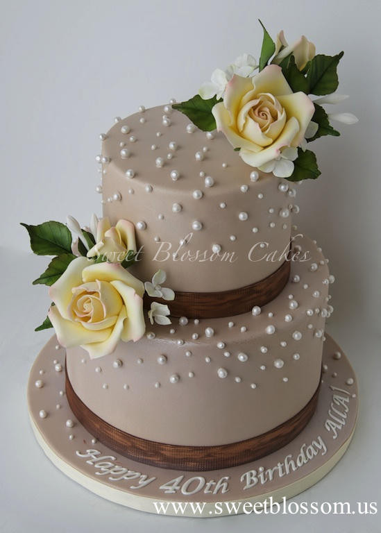Best ideas about 40th Birthday Cake
. Save or Pin Elegant 40th Birthday cake for a lady cake by Tatyana Now.