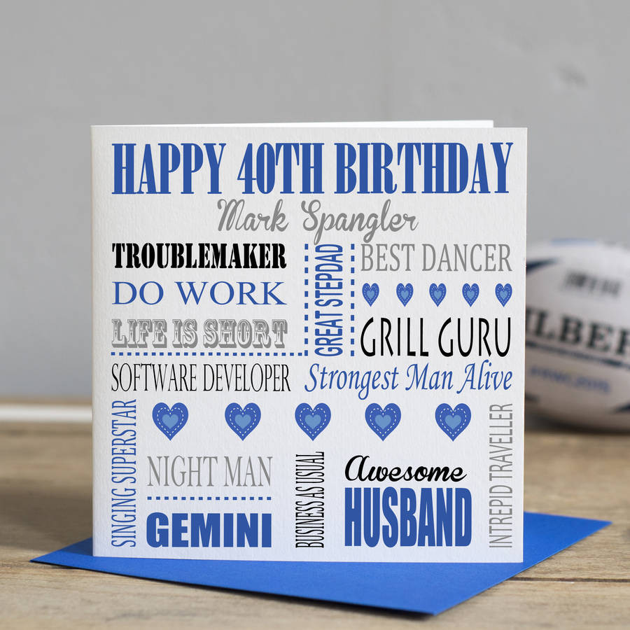 40th Birthday Card
 personalised 40th birthday card by lisa marie designs