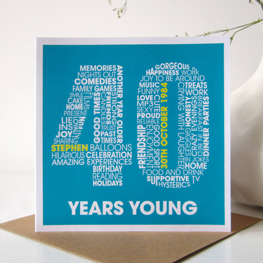 40th Birthday Card
 personalised 40th birthday card by mrs l cards