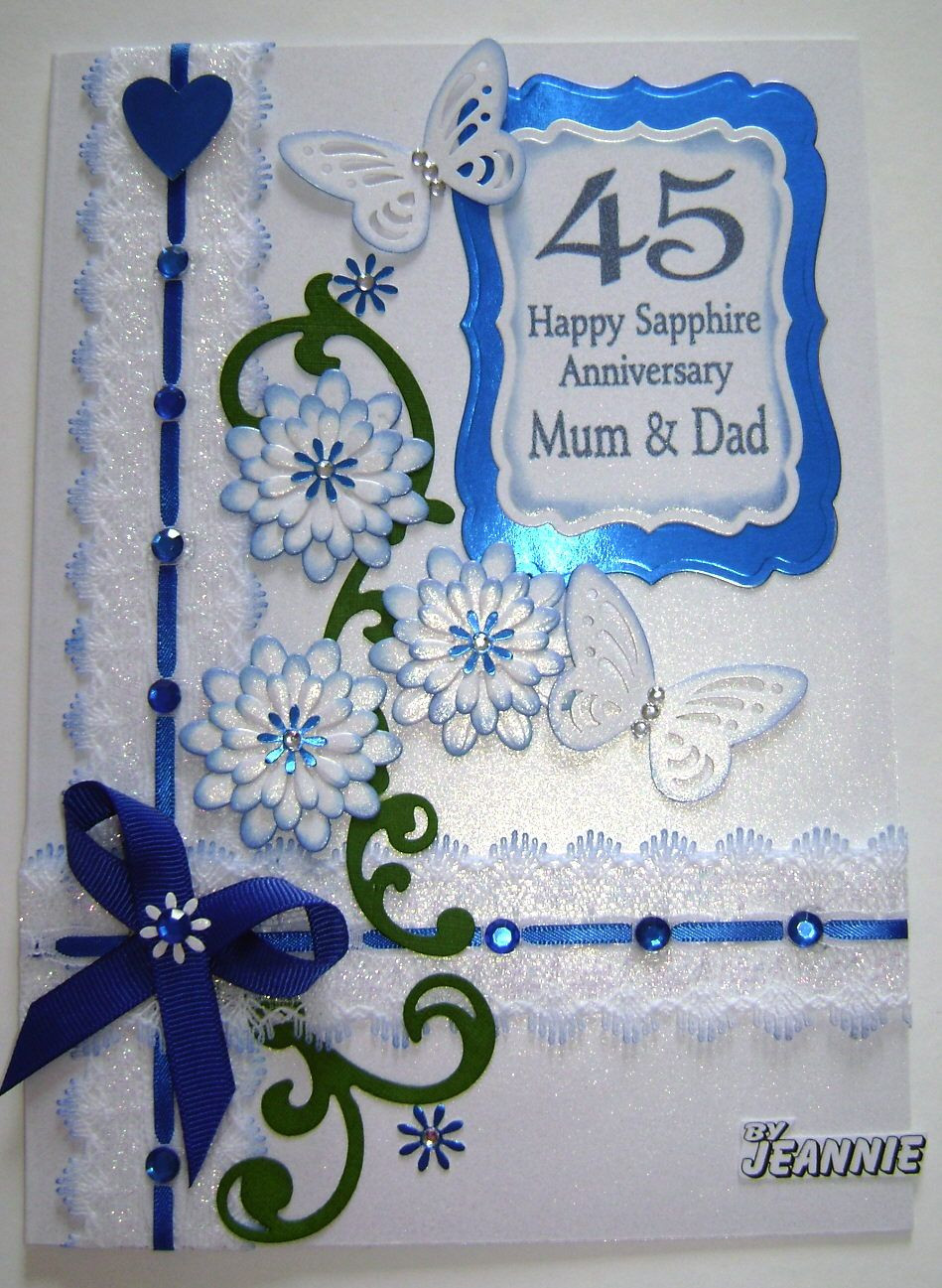 45Th Wedding Anniversary Gift Ideas For Couples
 45 years Sapphire Anniversary CARDS Pinterest