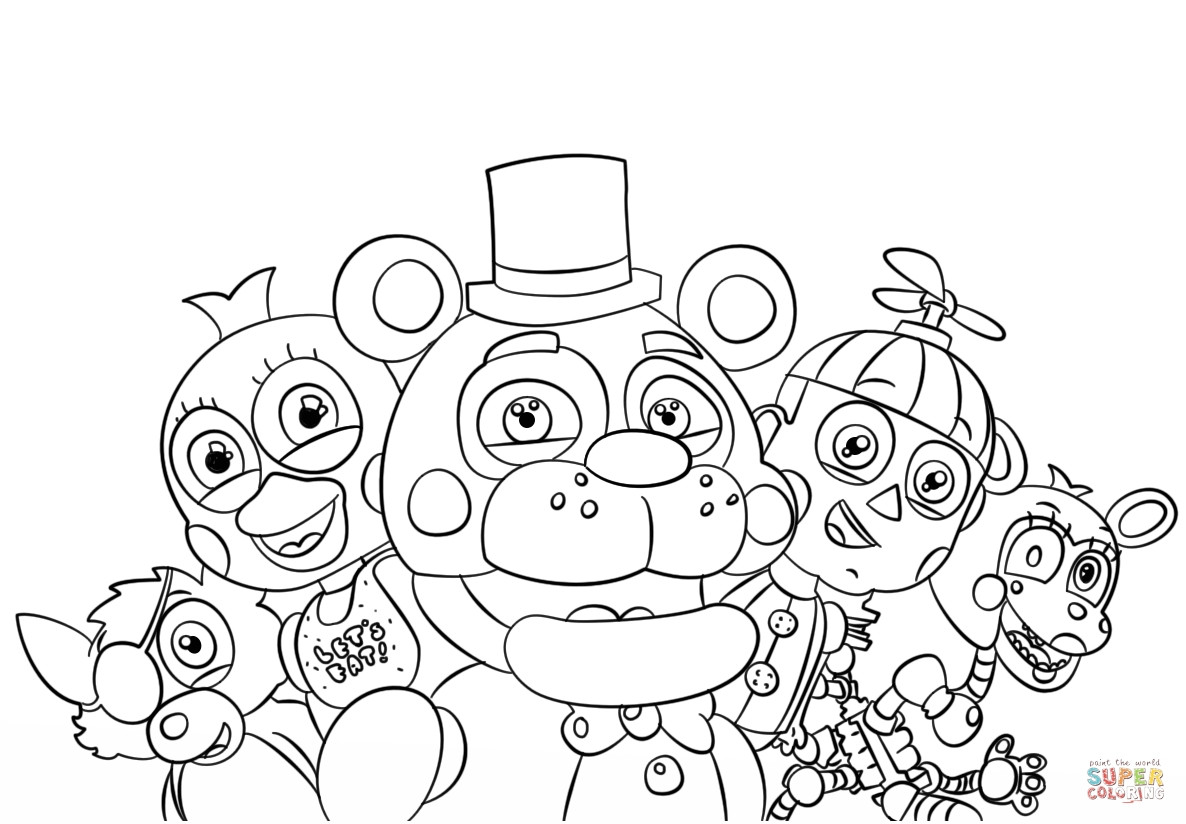 5 Nights At Freddy'S Printable Coloring Pages
 Five Nights at Freddy s Characters Cute Coloring Pages to