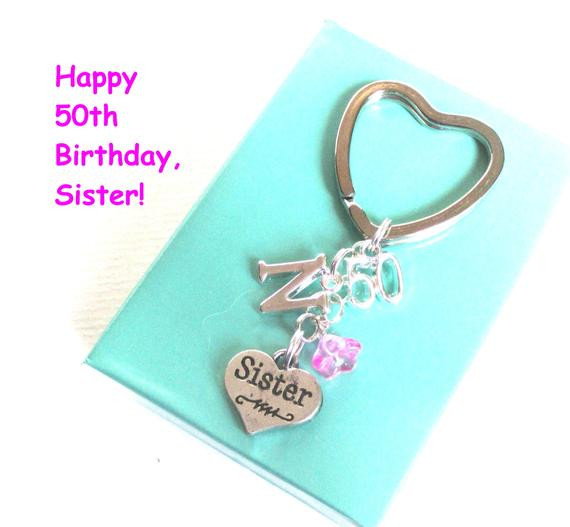 Best ideas about 50Th Birthday Gift Ideas For Sister
. Save or Pin Sister 50th birthday t 50th keychain by DoodlepopDesigns Now.