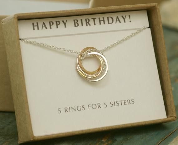 Best ideas about 50Th Birthday Gift Ideas For Sister
. Save or Pin 5 sister necklace 50th birthday t 5 interlocking circle Now.