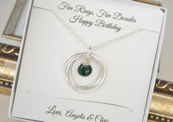 50Th Birthday Gift Ideas For Wife
 50th Birthday t for wife Emerald birthstone necklace May