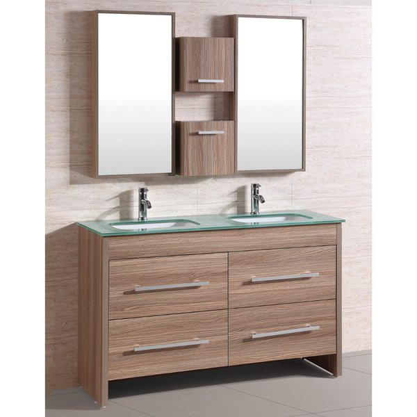 Best ideas about 54 Inch Bathroom Vanity
. Save or Pin Shop Natural Glass Top 54 inch Double Sink Bathroom Vanity Now.