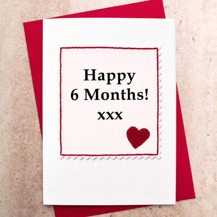 6 Month Anniversary Gift Ideas
 six month anniversary card by jenny arnott cards & ts