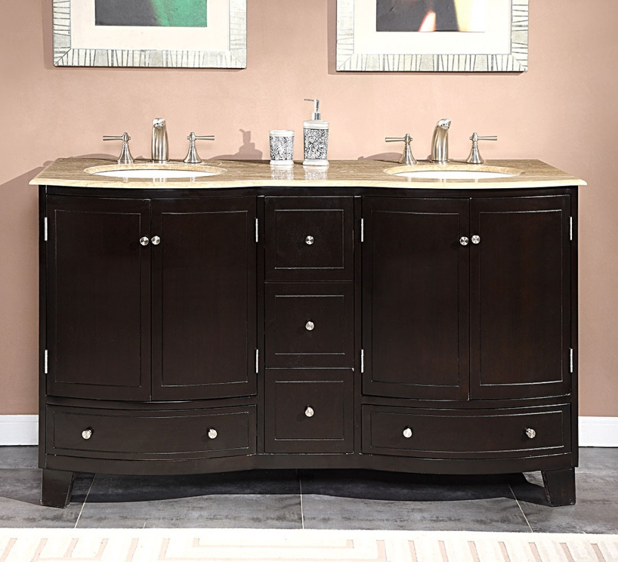 Best ideas about 60 Bathroom Vanity
. Save or Pin 60 Inch Double Sink Bathroom Vanity with Travertine Now.