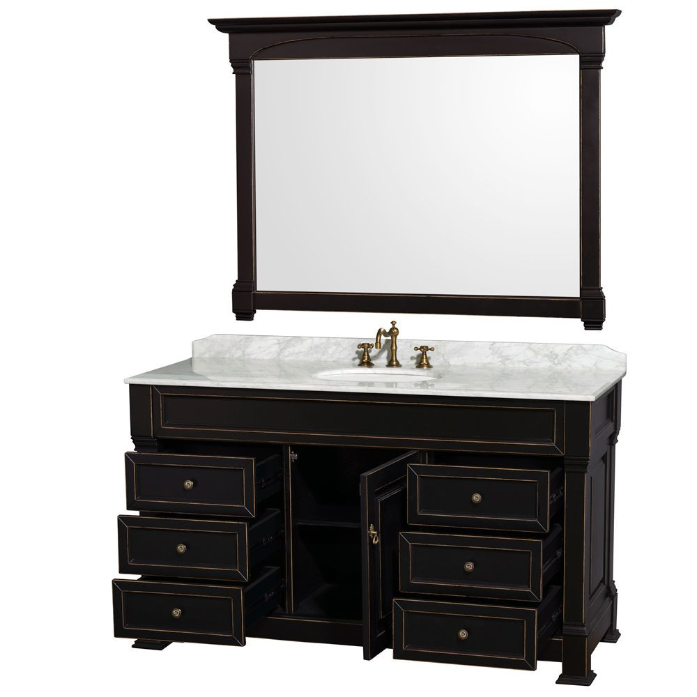 Best ideas about 60 Bathroom Vanity
. Save or Pin 60" Andover Single Bathroom Vanity in Black Now.