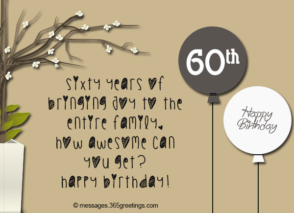 Best ideas about 60 Birthday Quotes
. Save or Pin 60th Birthday Wishes Quotes and Messages 365greetings Now.