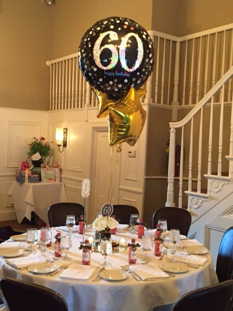 60th Birthday Decor Ideas
 60th birthday party centerpiece in black and gold