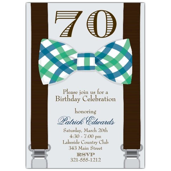 Best ideas about 70 Birthday Invitations
. Save or Pin Bowtie 70th Birthday Invitations Now.