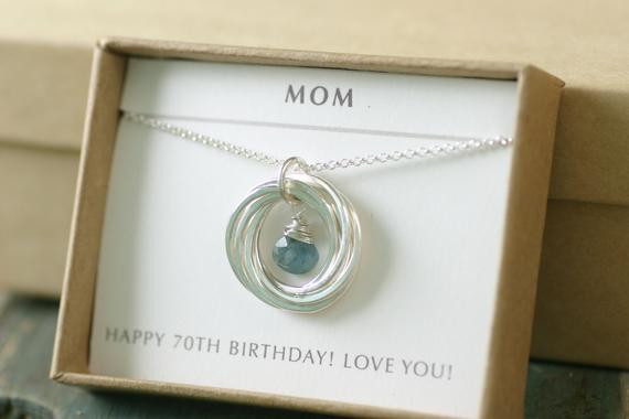 70th Birthday Gifts For Her
 70th birthday t for her aquamarine necklace by