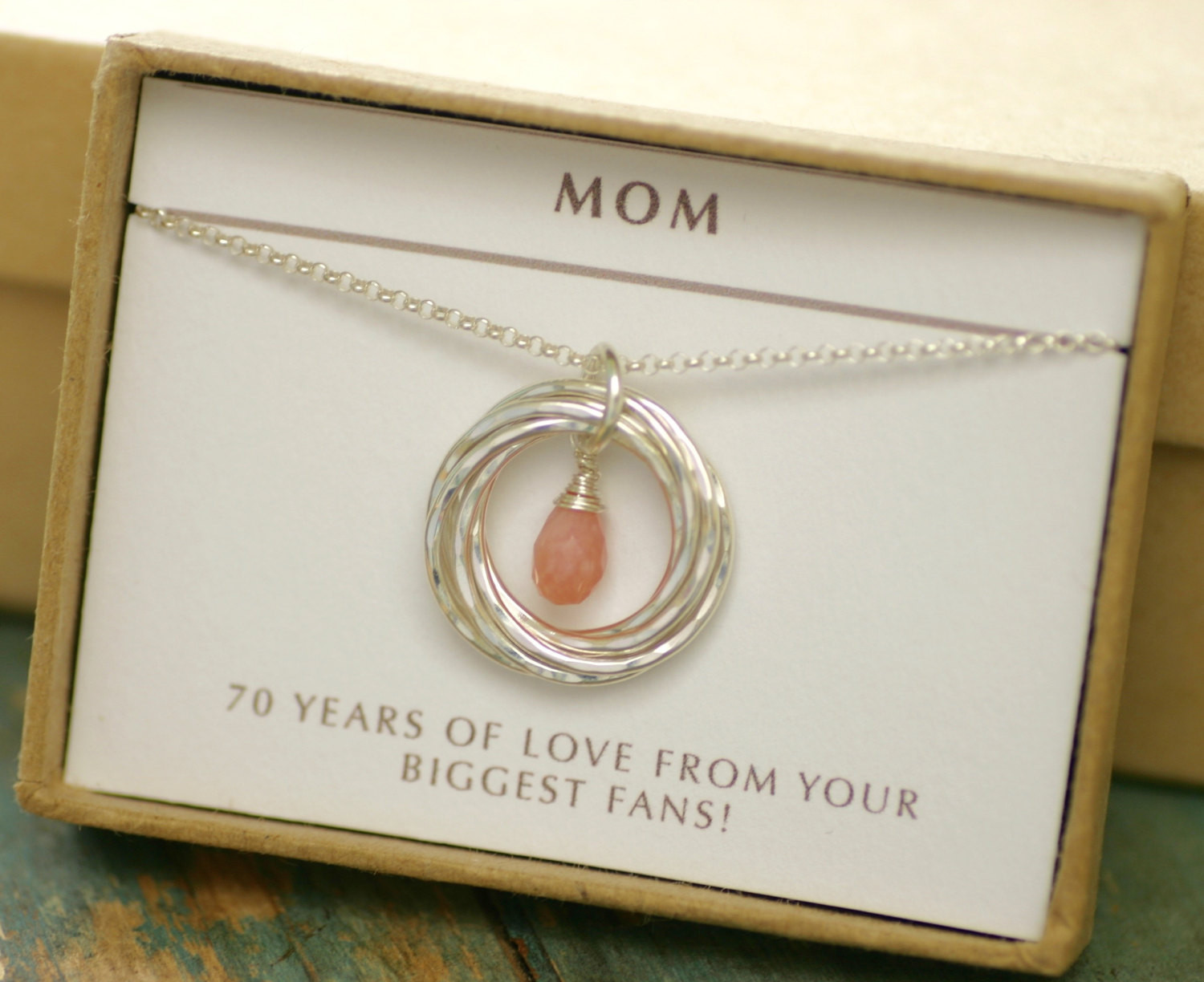 70th Birthday Gifts For Her
 70th birthday t idea pink opal necklace for grandma t