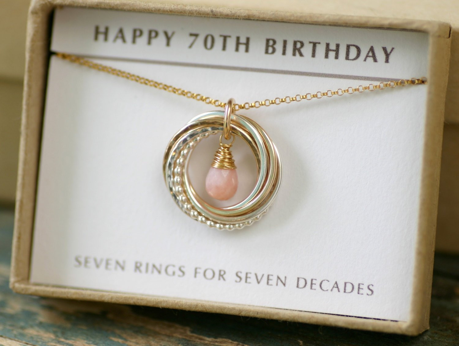 70th Birthday Gifts For Her
 70th birthday t for mother jewelry for grandma t pink