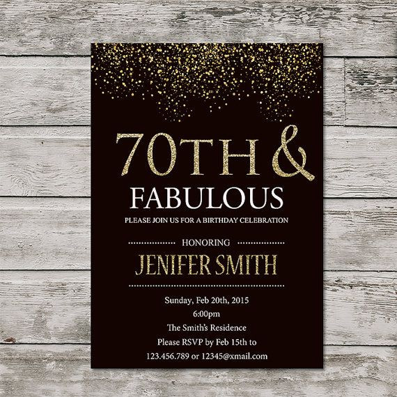 70th Birthday Party Invitations
 Best 25 70th birthday invitations ideas only on Pinterest