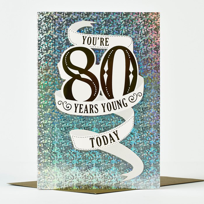 80th Birthday Card
 80th Birthday Card Silver