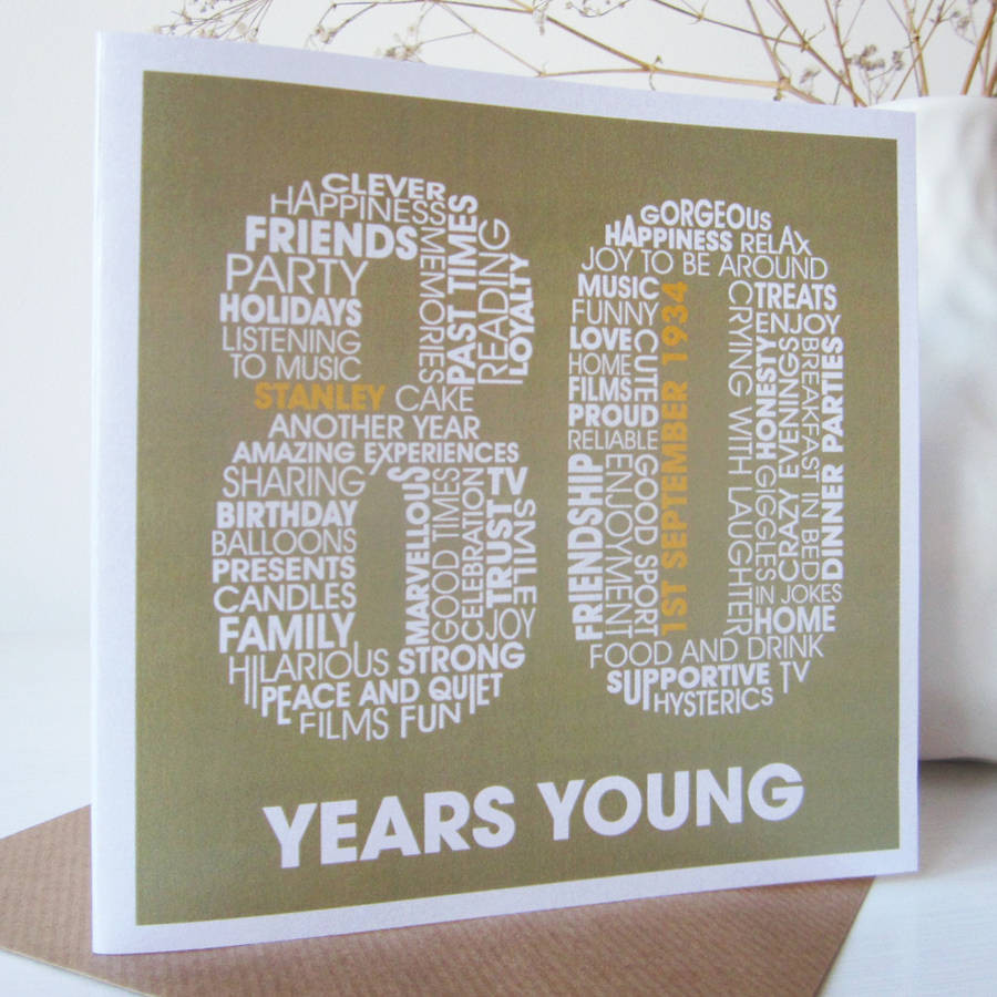 80th Birthday Card
 personalised 80th birthday card by mrs l cards