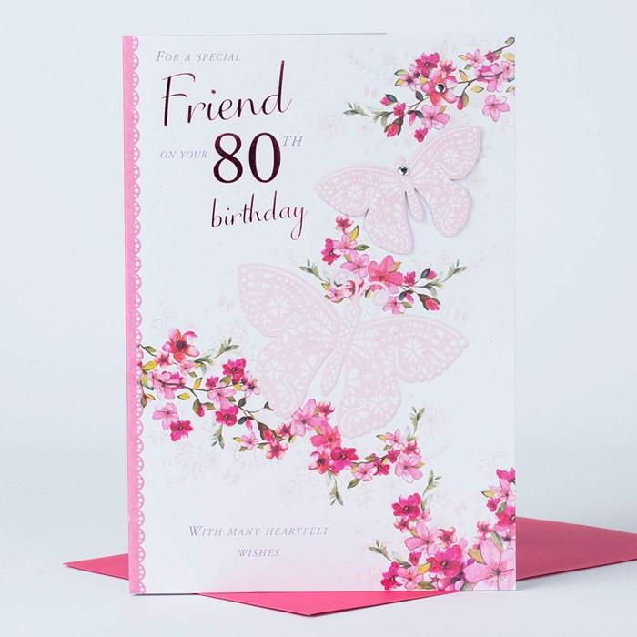 80th Birthday Card
 80th Birthday Card Special Friend Butterfly