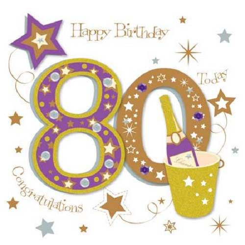 80th Birthday Card
 Happy 80th Birthday Greeting Card By Talking