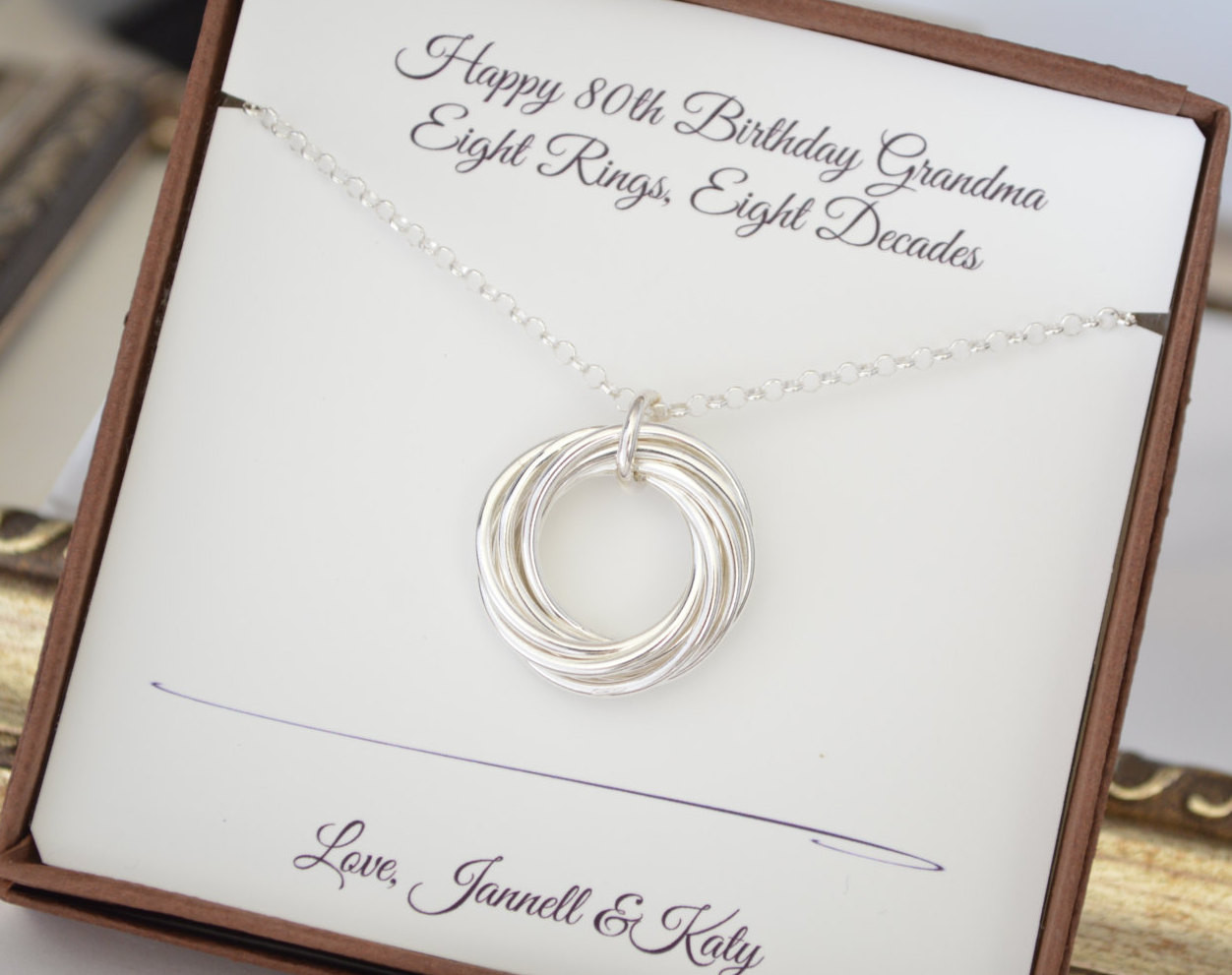 80th Birthday Gifts For Grandma
 Grandma jewelry Gift for mother necklace 80th Birthday