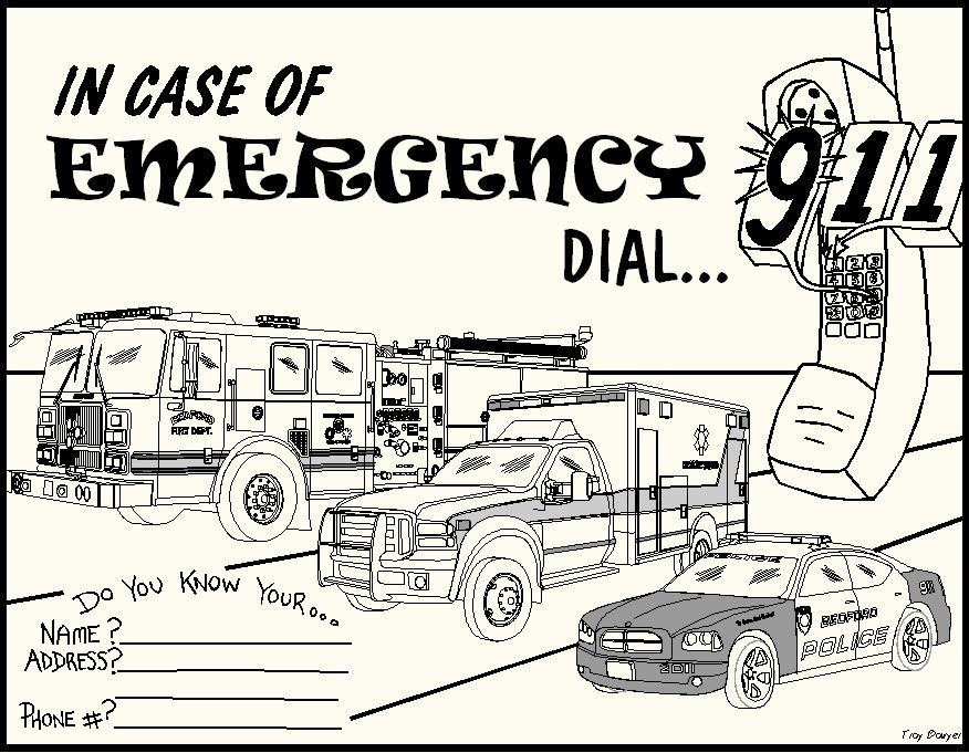 911 Coloring Book Pages
 911 emergency coloring pages