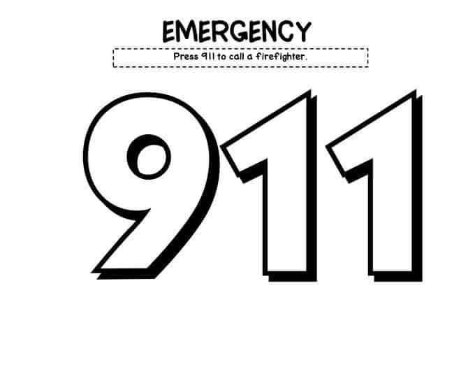 911 Coloring Book Pages
 Preschool Fire Safety Booklet Printables