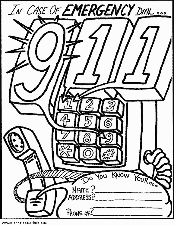 911 Coloring Book Pages
 Police color page Coloring pages for kids