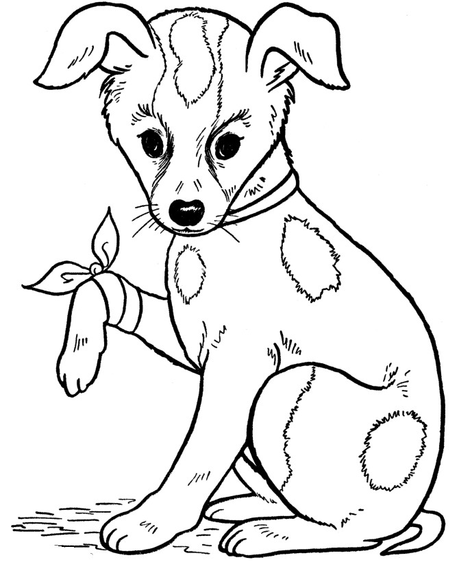 A Dog Coloring Sheets For Kids Of Grantie
 Desenho de Cachorro patinha quebrada para colorir