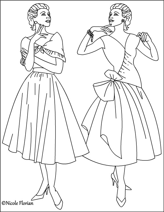 A&amp;P Coloring Book
 Nicole s Free Coloring Pages Vintage Fashion Coloring pages