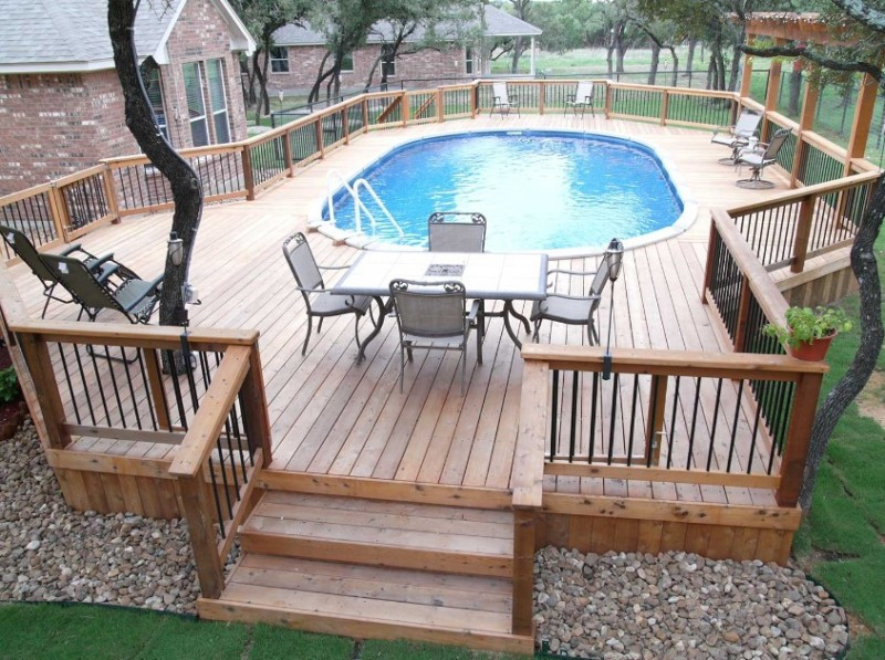 Best ideas about Above Ground Pool Deck
. Save or Pin 40 Uniquely Awesome Ground Pools with Decks Now.