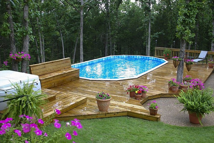 Best ideas about Above Ground Pools With Deck
. Save or Pin Ground Pool Deck Ideas from Wood for Relaxation Area Now.
