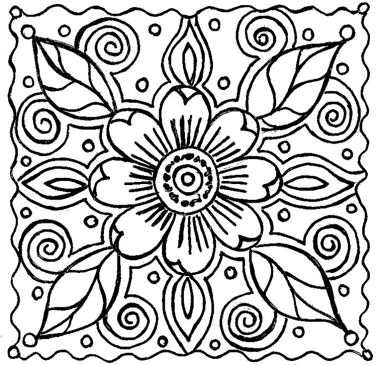 Abstract Flower Coloring Pages For Teens
 Abstract Coloring Pages Free AZ Coloring Pages