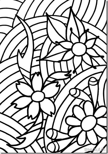 Abstract Flower Coloring Pages For Teens
 Cool Heart And Flower Coloring Coloring Pages