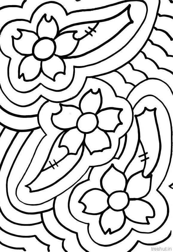 Abstract Flower Coloring Pages For Teens
 Abstract Flowers Coloring Pages for Teenagers