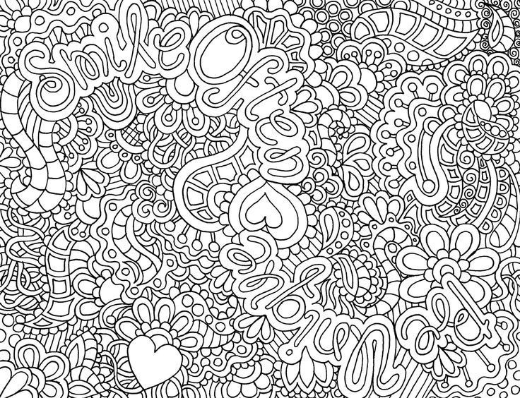 Abstract Flower Coloring Pages For Teens
 Hard Coloring Pages
