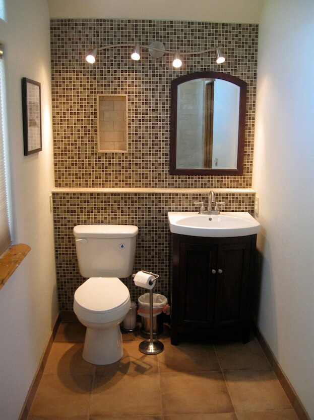 Best ideas about Accent Wall In Bathroom
. Save or Pin Small Bathroom Colors Now.