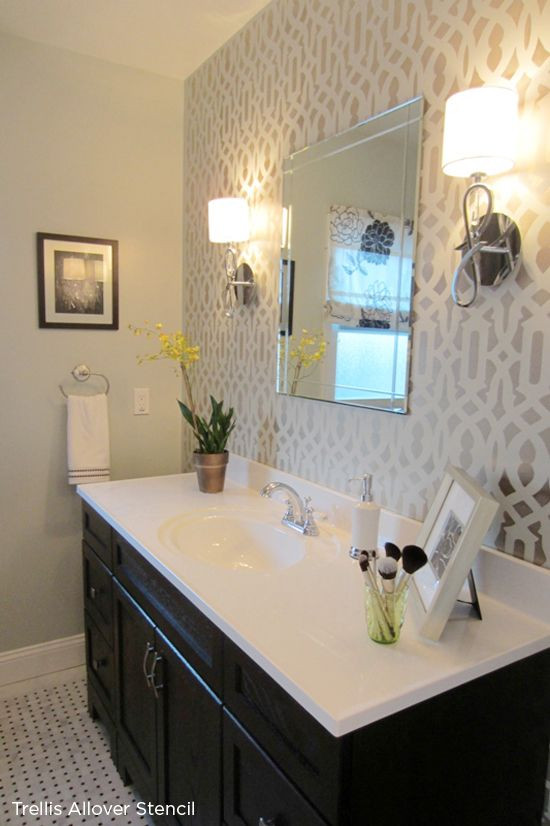 Best ideas about Accent Wall In Bathroom
. Save or Pin The Trellis Stencil from Cutting Edge Stencils was used in Now.