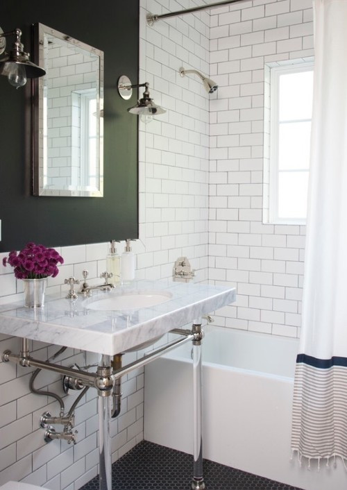 Best ideas about Accent Walls In Bathrooms
. Save or Pin Black accent wall bathroom Now.