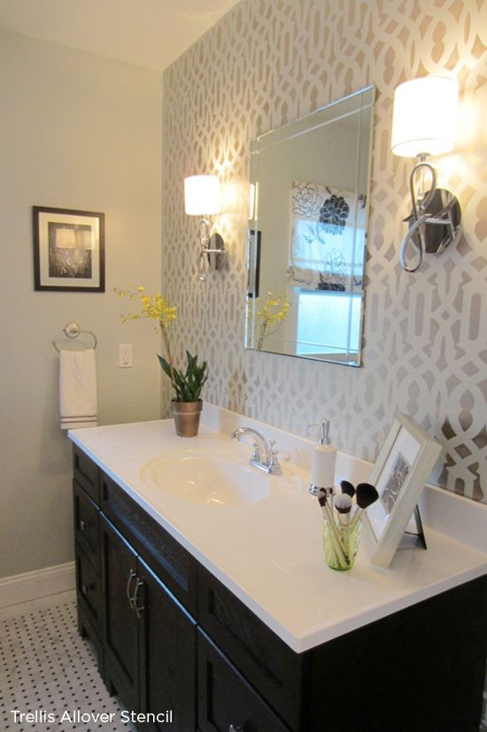 Best ideas about Accent Walls In Bathrooms
. Save or Pin The Trellis Stencil from Cutting Edge Stencils was used in Now.