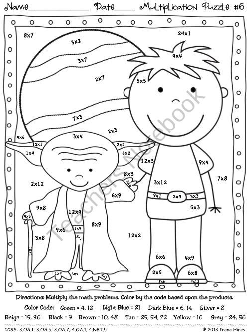 Addition Coloring Sheets For Boys
 Star Wars Color By Number multiplication practice